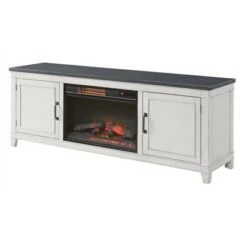 Del Mar White and Gray 70" TV Stand with Electric Fireplace - Martin Svensson Home -Cheap TV Stands Store unnamed file 1003