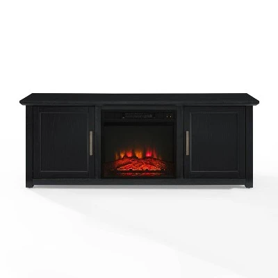 Camden Low Profile Fireplace and TV Stand for TVs up to 60" - Crosley Frosted Oak 4 Camden Low Profile Fireplace and TV Stand for TVs up to 60" - Crosley Frosted Oak - Image 2