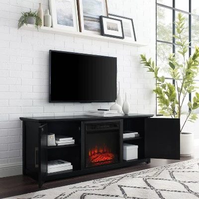 Camden Low Profile Fireplace and TV Stand for TVs up to 60" - Crosley Frosted Oak 11 Camden Low Profile Fireplace and TV Stand for TVs up to 60" - Crosley Frosted Oak - Image 9