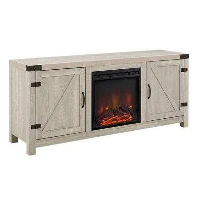Clarabelle Double Door Farmhouse Electric Fireplace TV Stand for TVs up to 65" - Saracina Home White Oak 12 Clarabelle Double Door Farmhouse Electric Fireplace TV Stand for TVs up to 65" - Saracina Home White Oak - Image 10