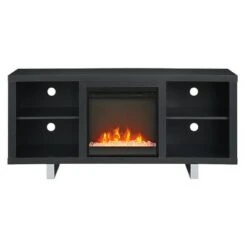 4 Cubby Modern Electric Fireplace with Metal Legs TV Stand for TVs up to 65" - Saracina Home Black 16 4 Cubby Modern Electric Fireplace with Metal Legs TV Stand for TVs up to 65" - Saracina Home Black -Cheap TV Stands Store unnamed file 1092