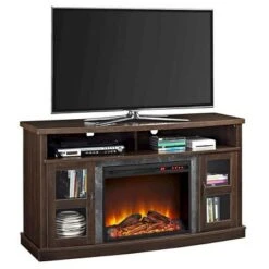 Room & Joy 60" Fairmount Fireplace Console with Glass Doors Espresso - Room & Joy