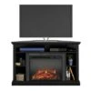 50" Irving Electric Corner Fireplace TV Stand - Room & Joy Black