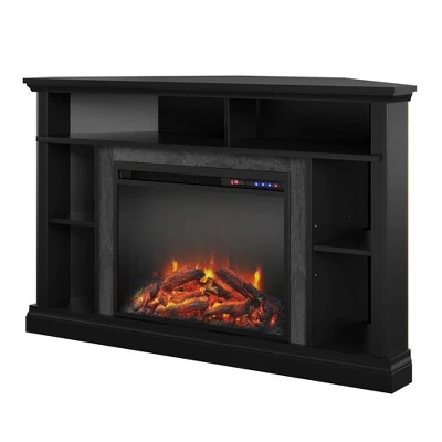 50" Irving Electric Corner Fireplace TV Stand - Room & Joy Black 4 50" Irving Electric Corner Fireplace TV Stand - Room & Joy Black - Image 2