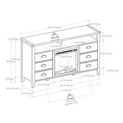 Farmhouse 2 Door TV Stand with Electric Fireplace for TVs up to 58" - Saracina Home Gray Wash 10 Farmhouse 2 Door TV Stand with Electric Fireplace for TVs up to 58" - Saracina Home Gray Wash - Image 8