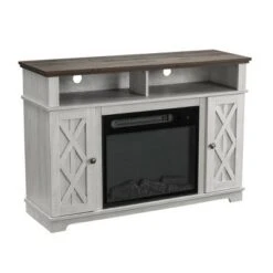 48" TV Stand for TVs up to 55" with Electric Fireplace White - Home Essentials -Cheap TV Stands Store unnamed file 1303