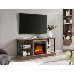HearthPro Sheffield Electric Fireplace TV Stand in Driftwood - SP6550-OF
