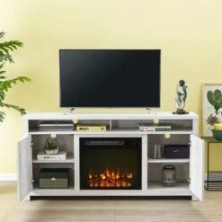 Electric Fireplace TV Stand for TVs up to 70" Oak - Home Essentials -Cheap TV Stands Store unnamed file 1372