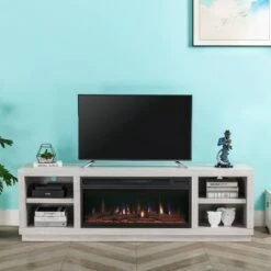 TV Stand for TVs up to 70" Saw Cut Off White - Home Essentials