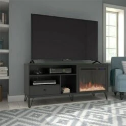 65" Heywood Retro Fireplace Tv Stand - Room & Joy Walnut -Cheap TV Stands Store unnamed file 1446