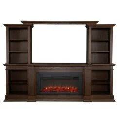 Real Flame Monte Vista Electric Media Fireplace Chestnut Oak