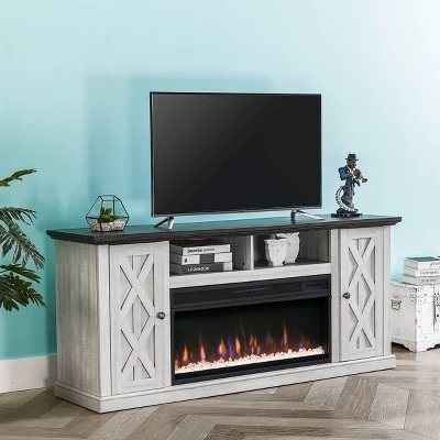 TV Stand for TVs up to 50" Saw Cut Off White - Home Essentials 4 TV Stand for TVs up to 50" Saw Cut Off White - Home Essentials - Image 2