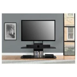 Solar TV Stand with Mount for TVs up to 65" - Room & Joy Black -Cheap TV Stands Store unnamed file 1554