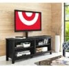 Farmhouse 4 Cubby Wood Open Storage with Mount TV Stand for TVs up to 65" - Saracina Home Black -Cheap TV Stands Store unnamed file 1570