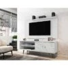 Liberty Panel and TV Stand for TVs up to 50" - Manhattan Comfort Black
