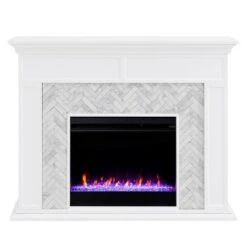 Tenmoor Color Changing Marble Tiled Fireplace - Aiden Lane