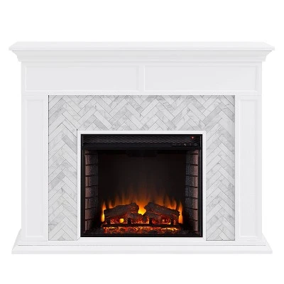Tenmoor Marble Tiled Fireplace - Aiden Lane 4 Tenmoor Marble Tiled Fireplace - Aiden Lane - Image 2