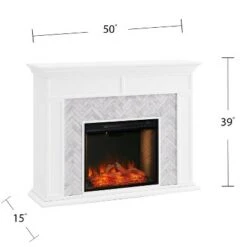 Tenmoor Tiled Marble Fireplace Mantel with Alexa Firebox - Aiden Lane