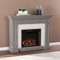 Brothye Faux Stone Electric Fireplace Gray - Aiden Lane -Cheap TV Stands Store unnamed file 1921