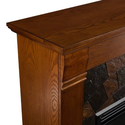 Paulm Faux Stone Touch Panel Electric Fireplace Salem Antique Oak - Aiden Lane 8 Paulm Faux Stone Touch Panel Electric Fireplace Salem Antique Oak - Aiden Lane - Image 6