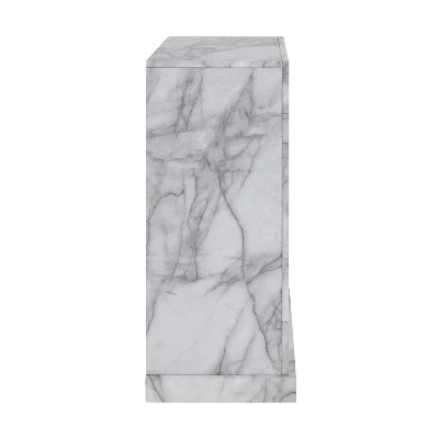 Dridun Faux Marble Fireplace with Alexa Firebox White/Gray - Aiden Lane 7 Dridun Faux Marble Fireplace with Alexa Firebox White/Gray - Aiden Lane - Image 5