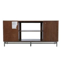 Retim Electric Fireplace with Media Storage Brown/Silver - Aiden Lane -Cheap TV Stands Store unnamed file 1953