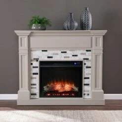 Talsham Touch Panel Fireplace with Marble Surround Gray - Aiden Lane -Cheap TV Stands Store unnamed file 1961
