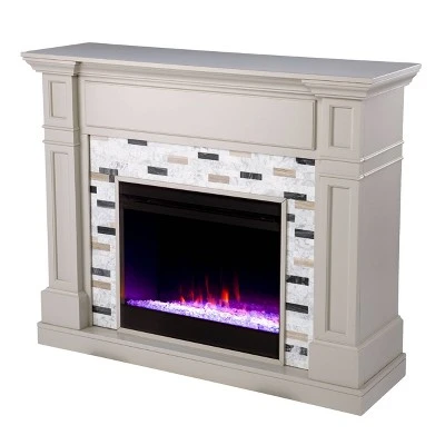 Talsham Color Changing Electric Fireplace with Marble Surround Gray - Aiden Lane 3 Talsham Color Changing Electric Fireplace with Marble Surround Gray - Aiden Lane