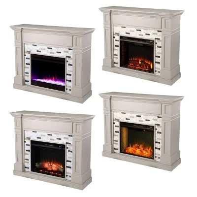 Talsham Color Changing Electric Fireplace with Marble Surround Gray - Aiden Lane 10 Talsham Color Changing Electric Fireplace with Marble Surround Gray - Aiden Lane - Image 8