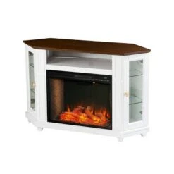 Ruldon Smart Fireplace with Media Storage White/Brown - Aiden Lane -Cheap TV Stands Store unnamed file 1989