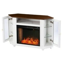 Ruldon Smart Fireplace with Media Storage White/Brown - Aiden Lane -Cheap TV Stands Store unnamed file 1994