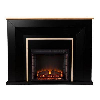 Skens Industrial Electric Fireplace Black/Natural - Aiden Lane 4 Skens Industrial Electric Fireplace Black/Natural - Aiden Lane - Image 2