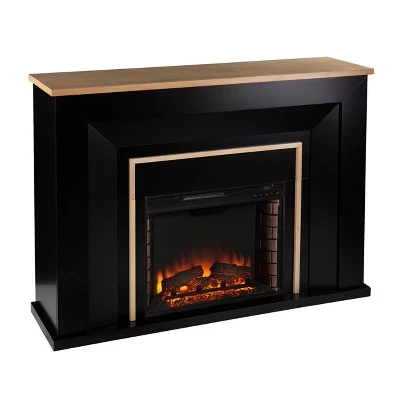Skens Industrial Electric Fireplace Black/Natural - Aiden Lane 5 Skens Industrial Electric Fireplace Black/Natural - Aiden Lane - Image 3