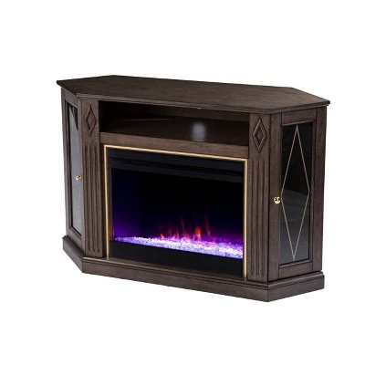 Stonstian Color Changing Fireplace with Media Storage Brown/Gold - Aiden Lane 6 Stonstian Color Changing Fireplace with Media Storage Brown/Gold - Aiden Lane - Image 4