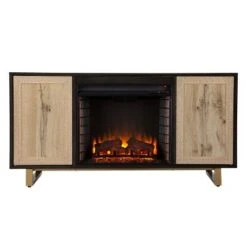 Shanmol Electric Media Fireplace with Carved Details Dark Brown/Natural - Aiden Lane -Cheap TV Stands Store unnamed file 2037
