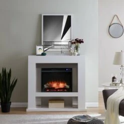 Lockman Stainless Steel Touch Panel Fireplace White - Aiden Lane -Cheap TV Stands Store unnamed file 2046