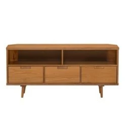 Cara Mid-Century Modern 3 Drawer Corner TV Stand for TVs up to 55" - Saracina Home Walnut -Cheap TV Stands Store unnamed file 206