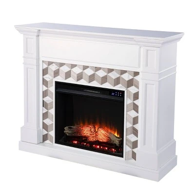Budedar Touch Panel Fireplace with Marble Surround White - Aiden Lane 3 Budedar Touch Panel Fireplace with Marble Surround White - Aiden Lane