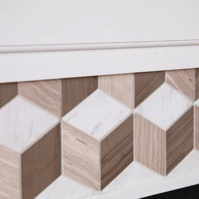 Budedar Touch Panel Fireplace with Marble Surround White - Aiden Lane 6 Budedar Touch Panel Fireplace with Marble Surround White - Aiden Lane - Image 4