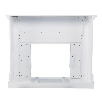 Budedar Touch Panel Fireplace with Marble Surround White - Aiden Lane 8 Budedar Touch Panel Fireplace with Marble Surround White - Aiden Lane - Image 6