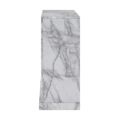 Dridun Faux Marble Fireplace White/Gray - Aiden Lane 5 Dridun Faux Marble Fireplace White/Gray - Aiden Lane - Image 3