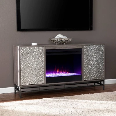 Dernal Color Changing Fireplace with Media Storage Gray - Aiden Lane 3 Dernal Color Changing Fireplace with Media Storage Gray - Aiden Lane