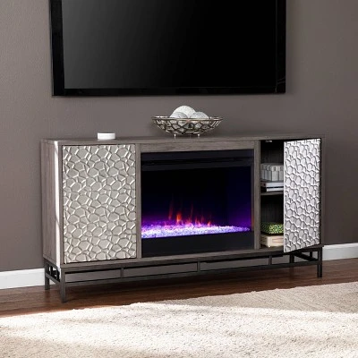 Dernal Color Changing Fireplace with Media Storage Gray - Aiden Lane 5 Dernal Color Changing Fireplace with Media Storage Gray - Aiden Lane - Image 3