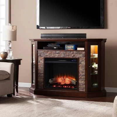 Reddon Corner Convertible Touch Panel Electric Fireplace with Storage - Aiden Lane White 11 Reddon Corner Convertible Touch Panel Electric Fireplace with Storage - Aiden Lane White - Image 9