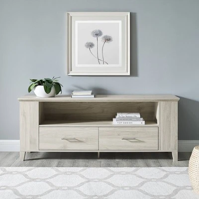 Open Storage 2 Drawer Console TV Stand for TVs up to 65" - Saracina Home Birch 3 Open Storage 2 Drawer Console TV Stand for TVs up to 65" - Saracina Home Birch