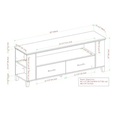 Open Storage 2 Drawer Console TV Stand for TVs up to 65" - Saracina Home Birch 5 Open Storage 2 Drawer Console TV Stand for TVs up to 65" - Saracina Home Birch - Image 3