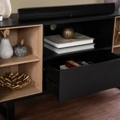 Brookfolk Storage Media Console for TVs upto 50" Black/Natural - Aiden Lane