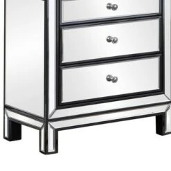 3 Drawer Mirrored Media Tower with Adjustable Glass Shelves Silver - Benzara -Cheap TV Stands Store unnamed file 31