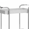Storage Cart with 2 Tier Design and Metal Frame White/Chrome - The Urban Port