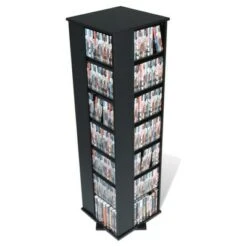 4 Sided Spinning Media Storage Black - Prepac